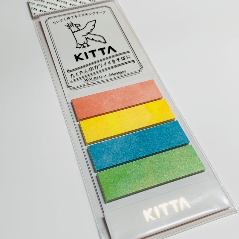 KITTA PEARLIZED COLORED Notes Washi Strips by Hitotoki In Matchbook ~ 40 Strips (4 Designs/10 Strips Each) ~ 1/2 x 2 Inches