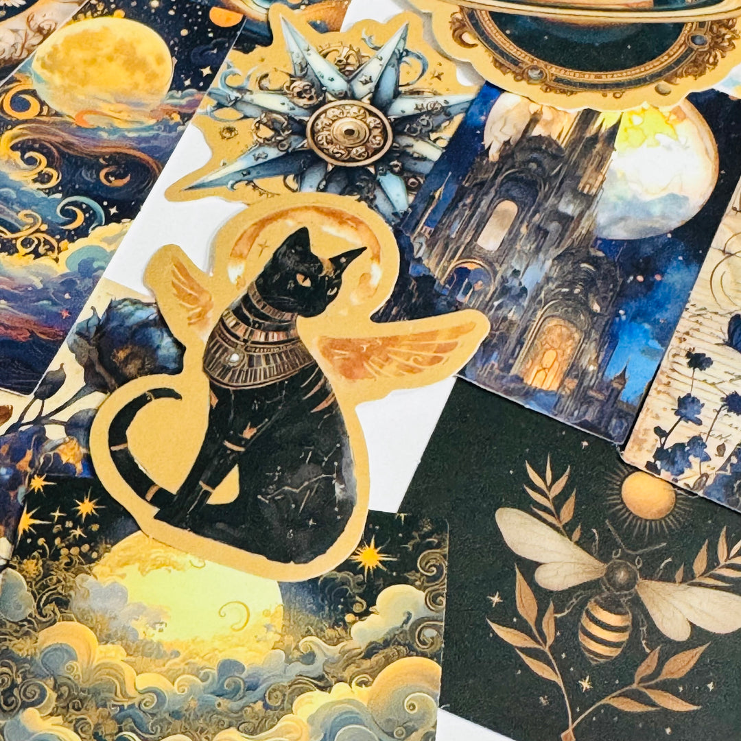 GALACTIC UNIVERSAL STEAMPUNK Peelable Stickers  ~ 50 Pieces ~ Each Sticker is 30 - 60mm