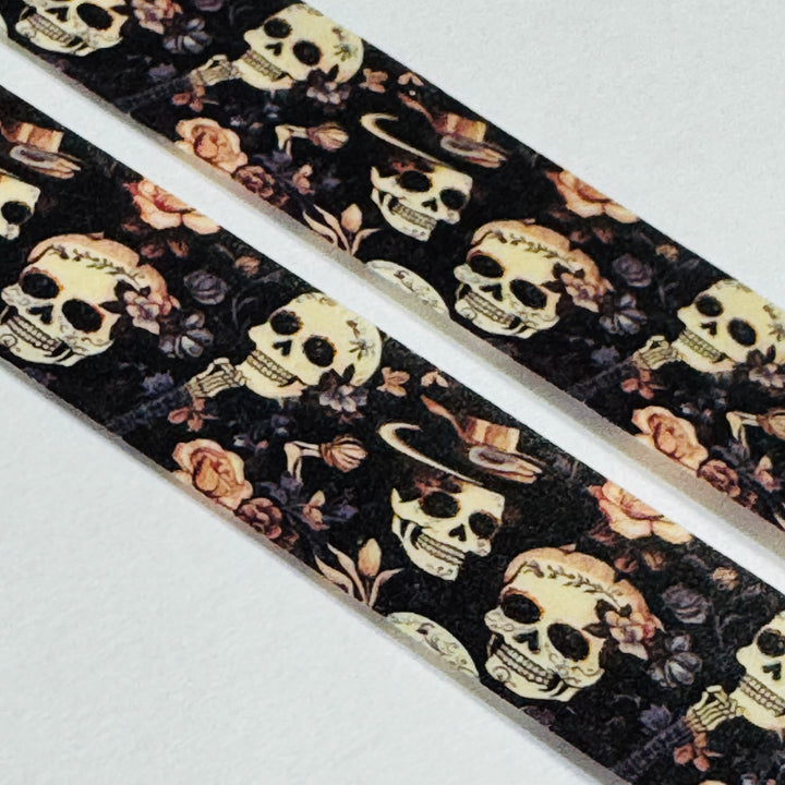 UNTIL DEATH DO US PART SKULLS In Love Halloween Washi Tape ~ 1 Roll ~ 15mm x 10m (33 Feet)