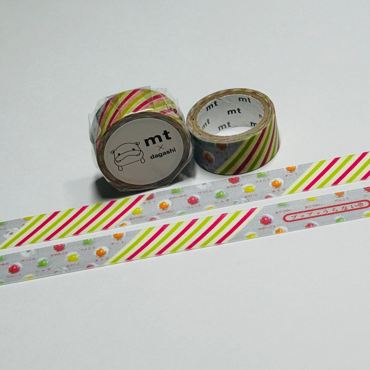 FORTUNE-TELLING CHOCO STRIPE DAGASHI - Penny Candy - MT Washi Tape - 1 Roll - 15mm x 3m (10 Feet)