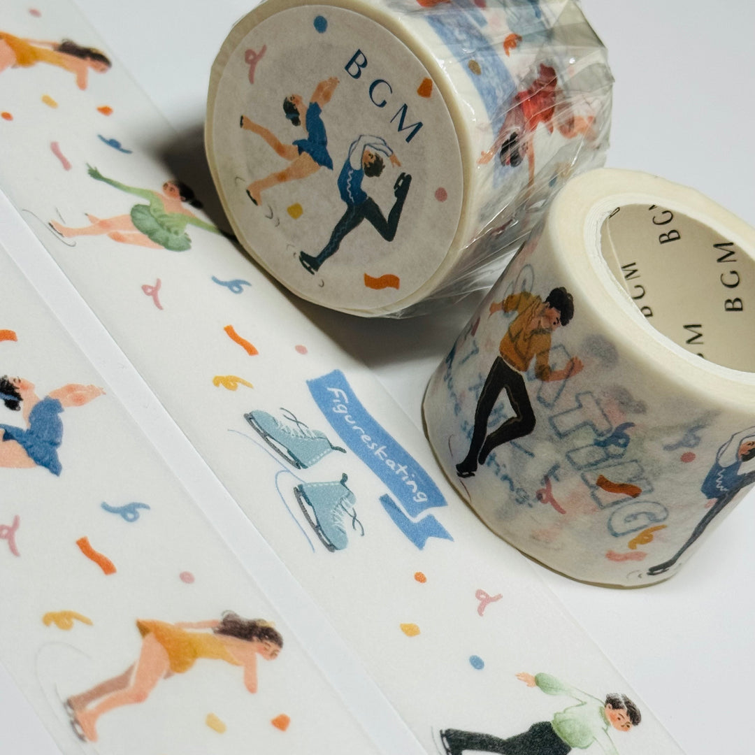 FIGURE SKATING WINTER SPORTS Designed By BGM Washi Tape ~ 1 Roll ~ 30mm x 5m (16 Feet)