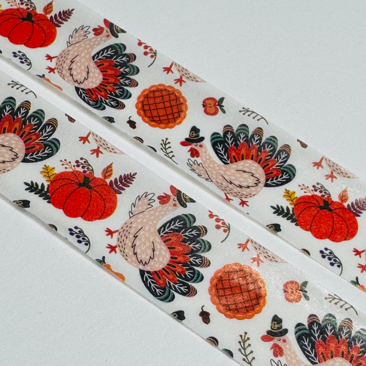 TURKEY TIME THANKSGIVING Washi Tape ~ 1 Roll ~ 15mm x 10m (33 Feet)