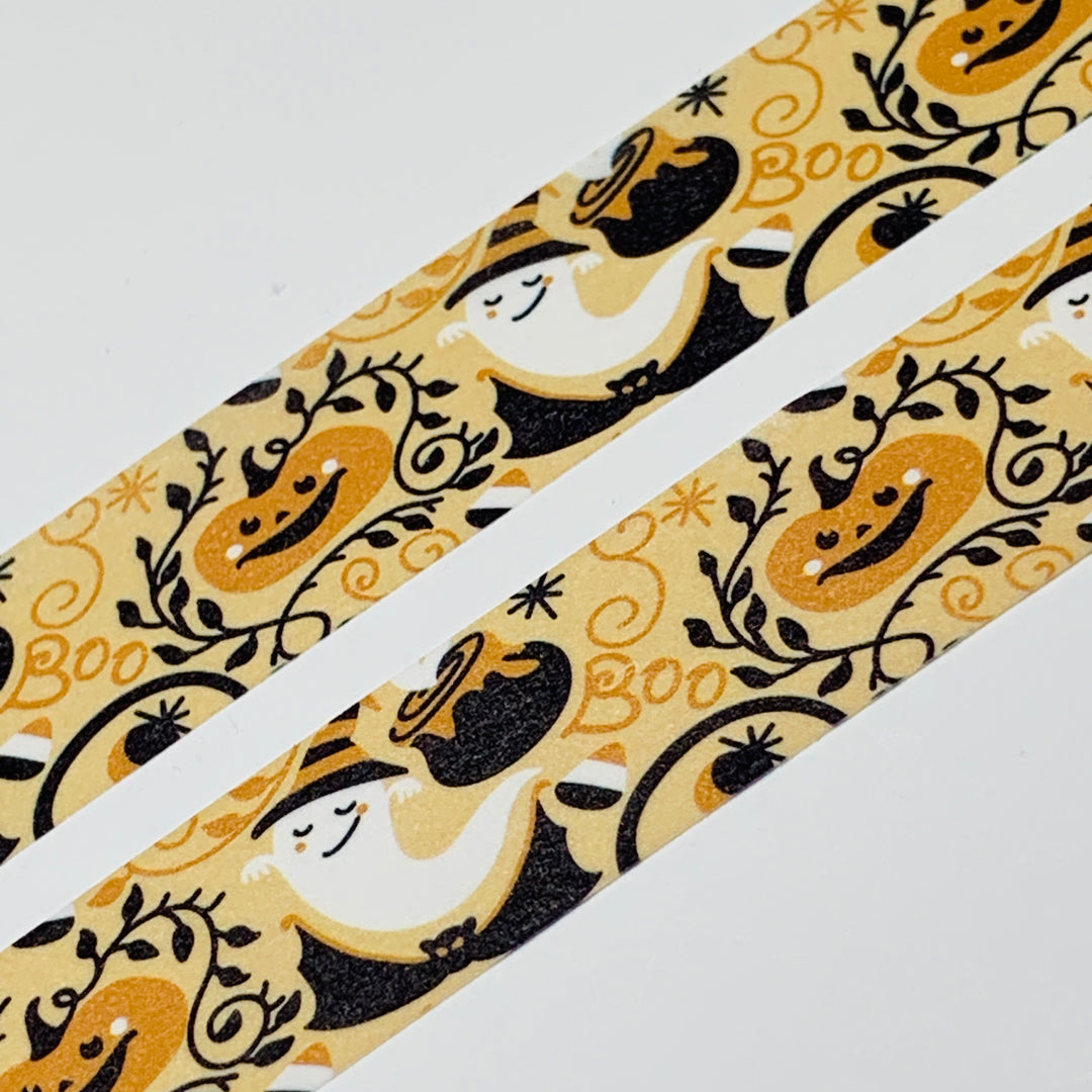 NON-CHALANT GHOSTS & VINES Halloween Washi Tape ~ 1 Roll ~ 15mm x 10m (33 Feet)