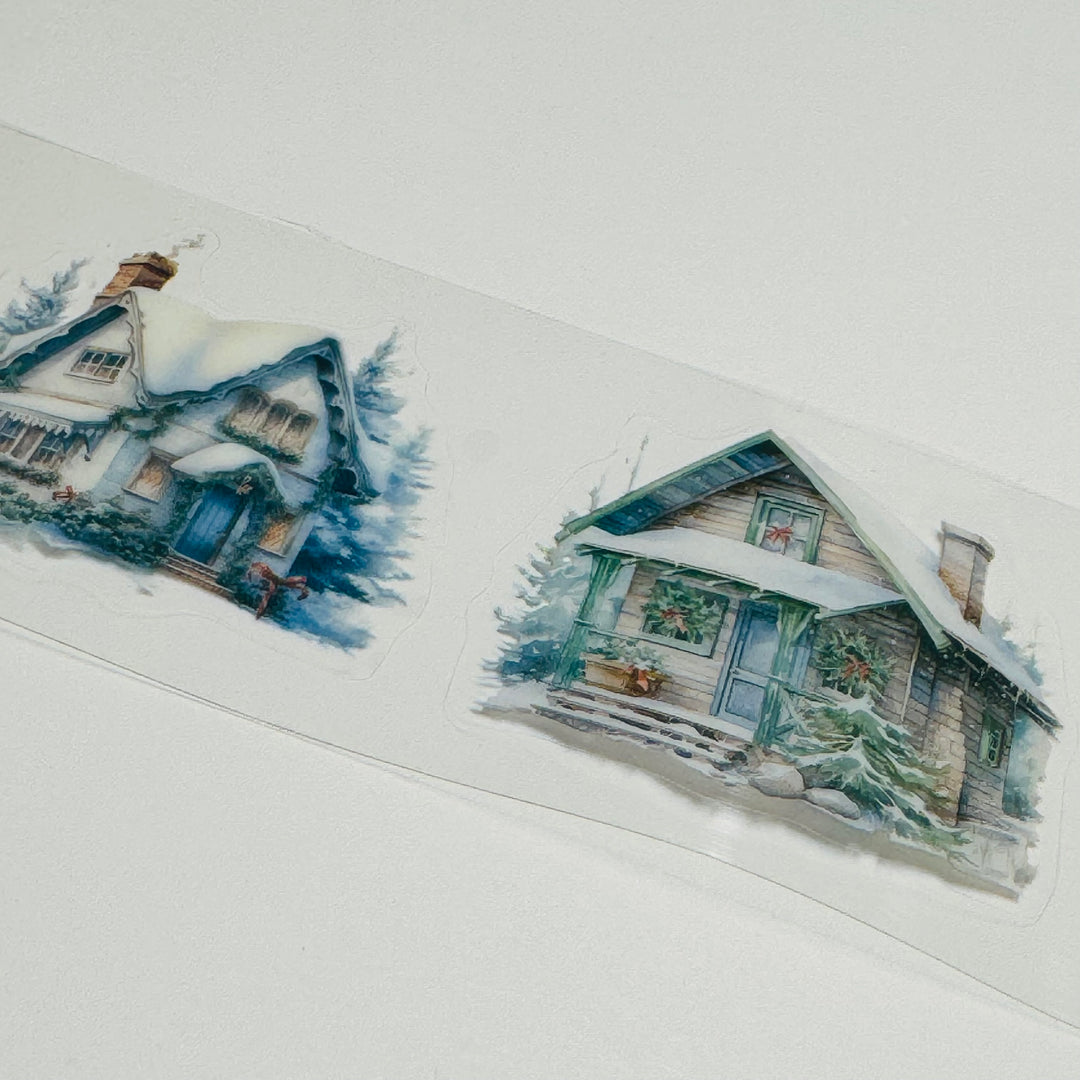 HOLIDAY HOUSE In The WINTER Pre-Cut PET Washi Tape ~ 1 Roll - 50mm x 2m (7 Feet of Washi Stickers)