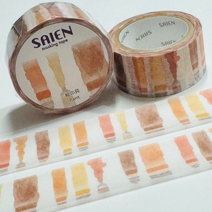 NEUTRAL PAINT BRUSH STROKES Saien Masking Washi Tape ~ 1 Roll ~ 20mm x 7m (23 Feet)