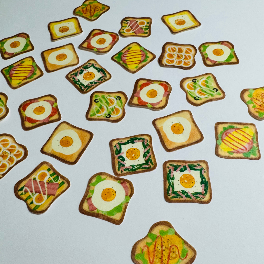 AVOCADO And EGG TOAST Breakfast Sticker Flakes Pack ~ 30 Pieces