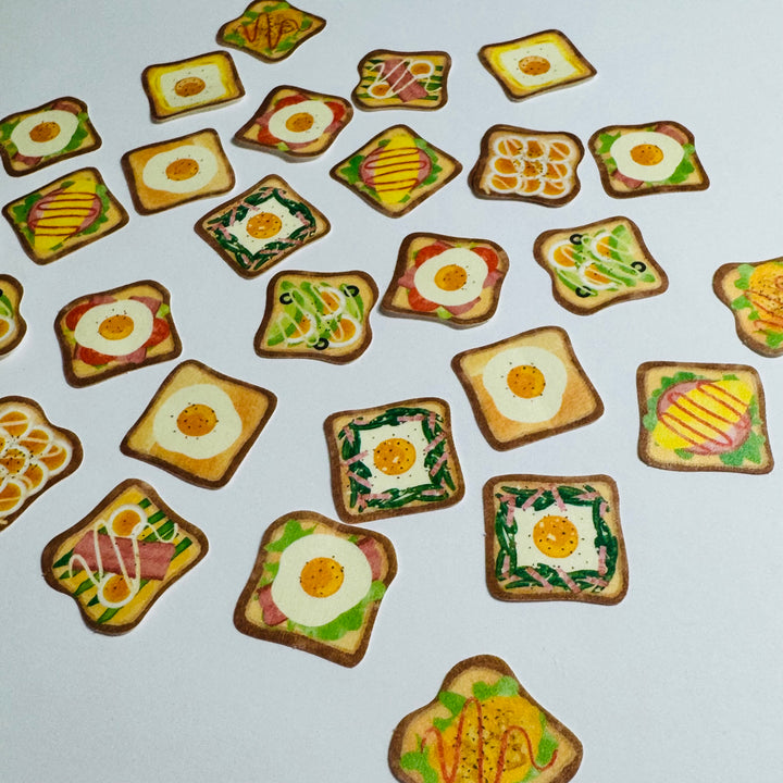 AVOCADO And EGG TOAST Breakfast Sticker Flakes Pack ~ 30 Pieces