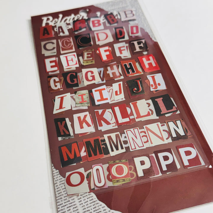 RED HOT LOVE Ransom Alphabet Stickers ~ 98 Pieces ~ 3 of Each Letter; 2 of Each Number