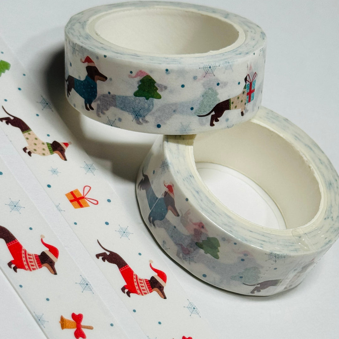 DACHSUNDS In CHRISTMAS SWEATERS Washi Tape ~ 1 Roll ~ 15mm x 10m (33 Feet)