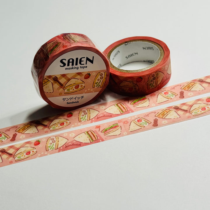 PICNIC STUFFED SANDWICHES FOOD Saien Masking Washi Tape - 1 Roll - 15mm x 7m (23 Feet)