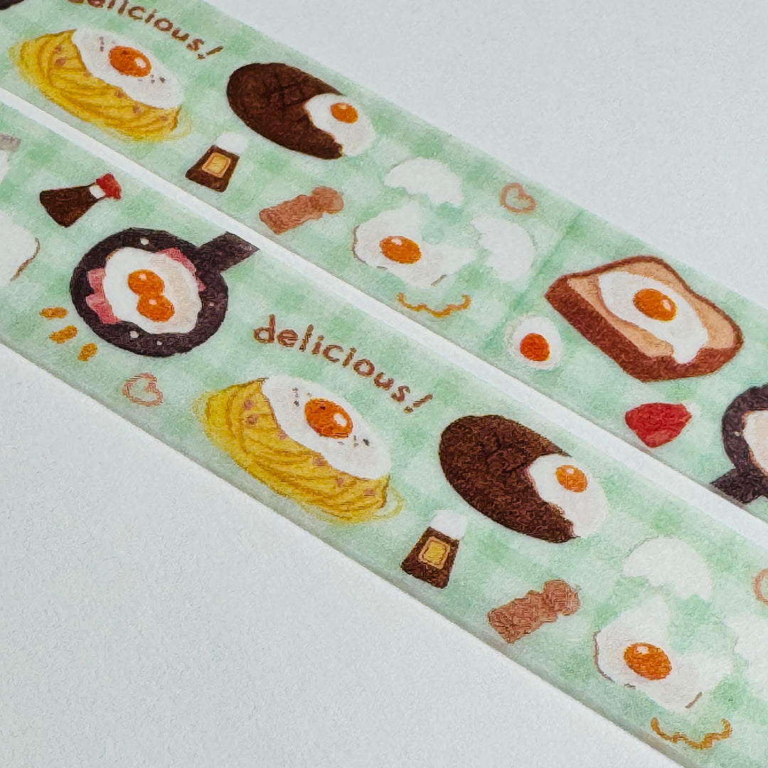 FRIED EGGS For BREAKFAST FOOD Saien Masking Washi Tape - 1 Roll - 15mm x 7m (23 Feet)