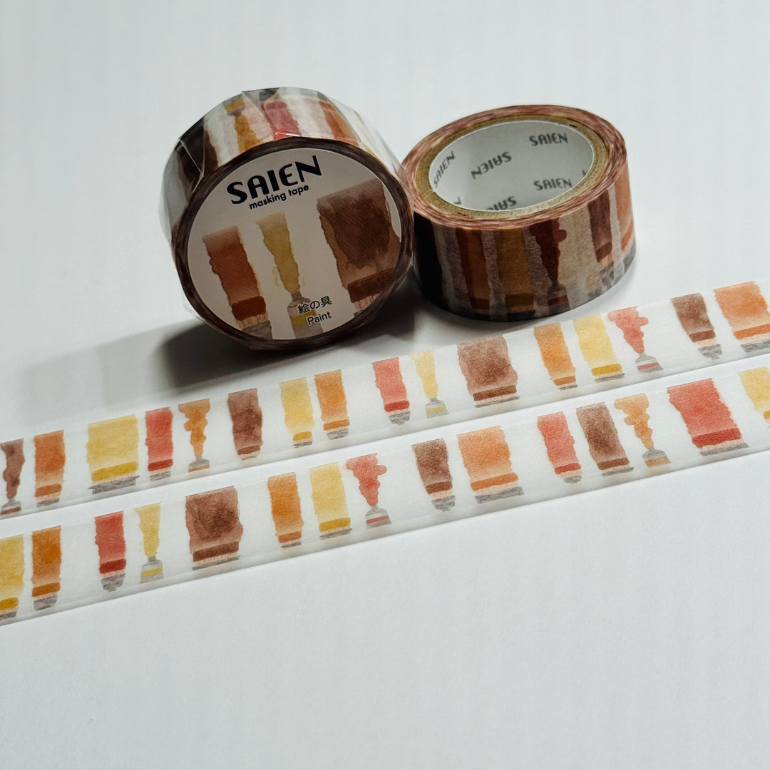 NEUTRAL PAINT BRUSH STROKES Saien Masking Washi Tape ~ 1 Roll ~ 20mm x 7m (23 Feet)