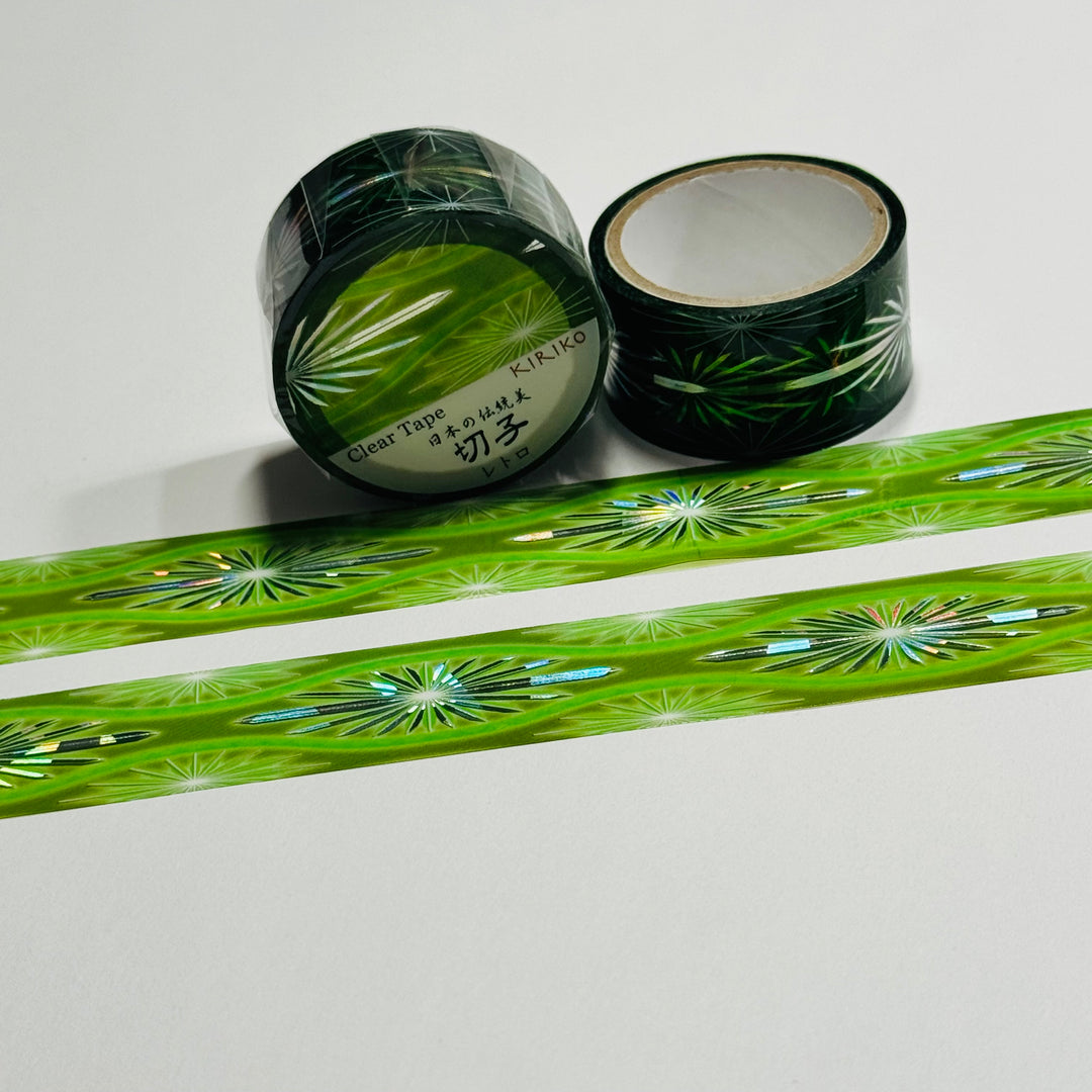 MYSTIC GREEN EYE Silver Foil Saien Masking PET Washi Tape ~ 1 Roll ~ 20mm x 3m (10 Feet)
