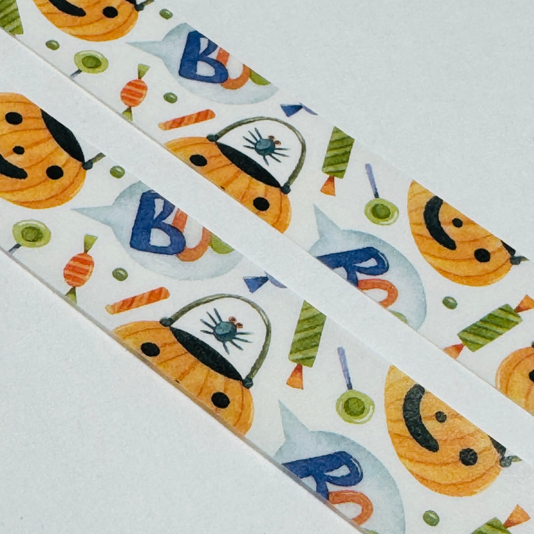 FAVORITE TRICK OR TREAT PUMPKIN BUCKET Halloween Washi Tape ~ 1 Roll ~ 15mm x 10m (33 Feet)