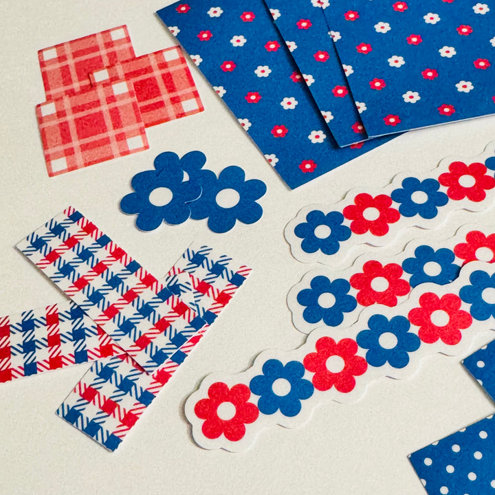 PATRIOTIC STICKER PACK Red White & Blue World Craft Sticker Flakes Pack ~ 30 Stickers ~ 10 Designs (3 of Each Design)