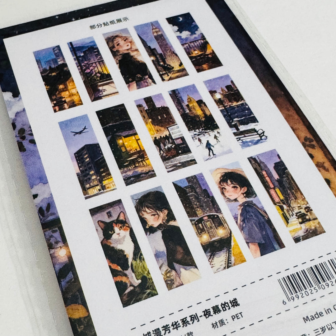 MIDNIGHT LIFE GIRL In The City Ephemera Sticker Pack ~ 25 Pieces ~ 30mm x 95mm