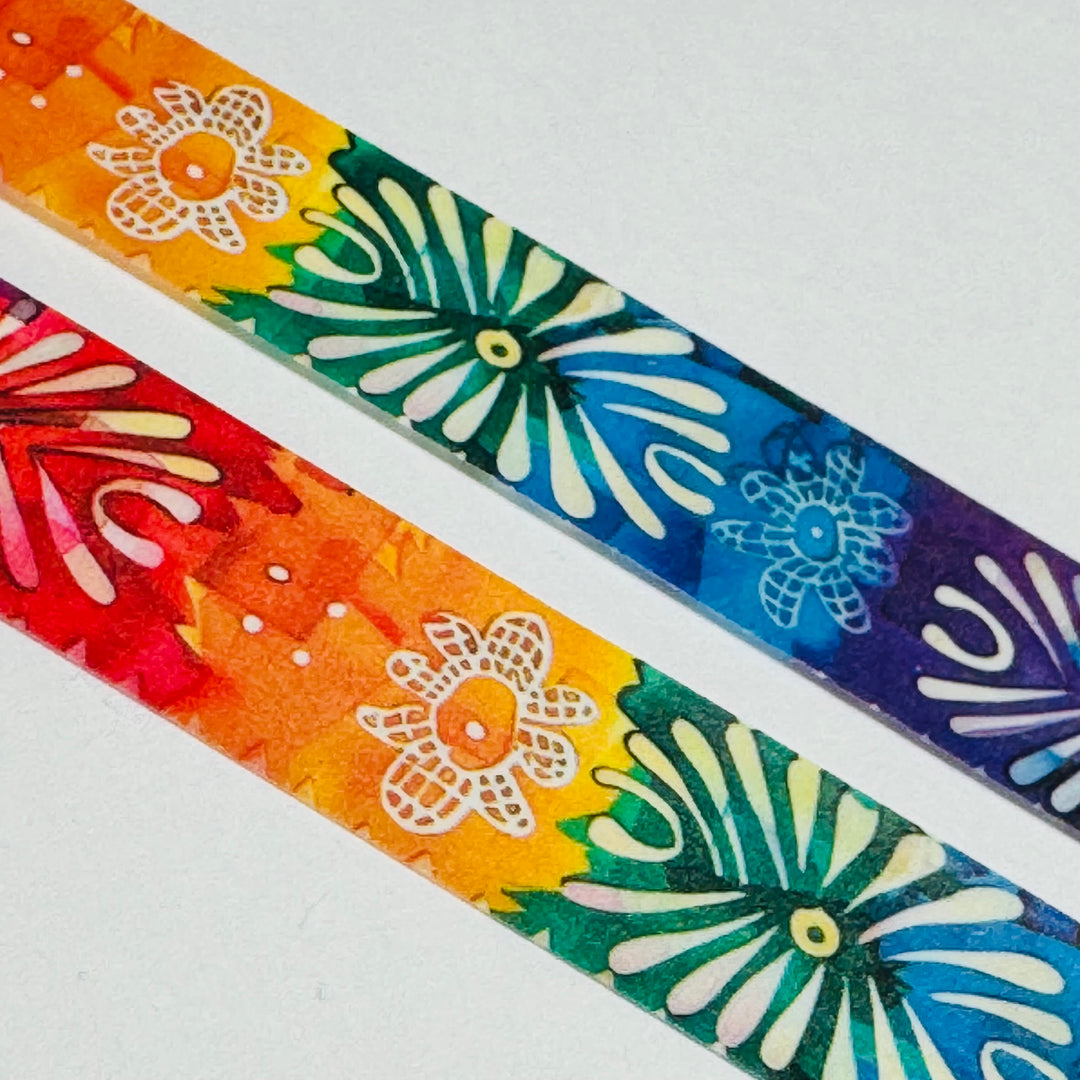 FLORAL PAPER GARLAND Washi Tape - 1 Roll - 15mm x 10m (33 Feet)