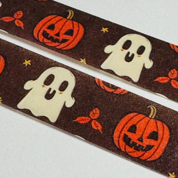 DISPLAYED PUMPKINS & GHOSTS Halloween Washi Tape ~ 1 Roll ~ 15mm x 10m (33 Feet)