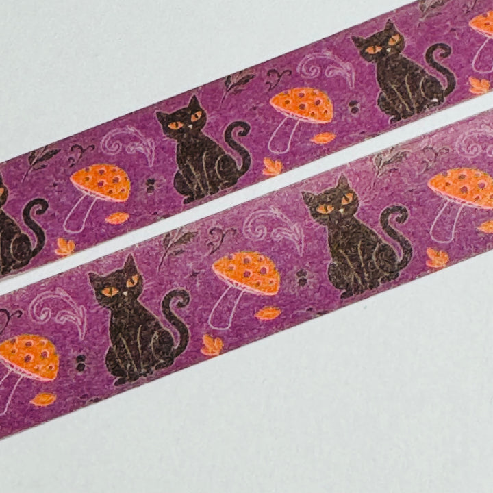 BLACK CAT With GLOWING EYES Halloween Washi Tape ~ 1 Roll ~ 15mm x 10m (33 Feet)
