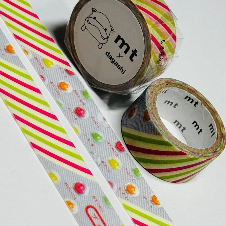 FORTUNE-TELLING CHOCO STRIPE DAGASHI - Penny Candy - MT Washi Tape - 1 Roll - 15mm x 3m (10 Feet)