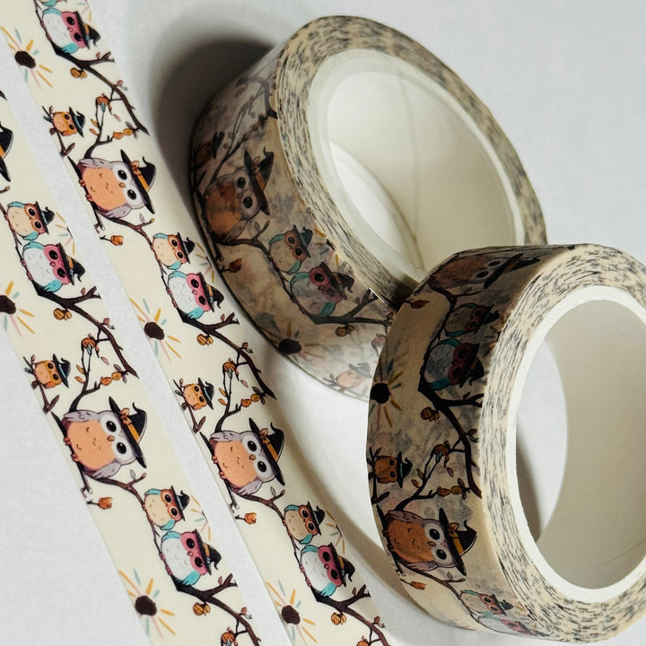 WITCH OWLS PERCHED On HALLOWEEN NIGHT Washi Tape ~ 1 Roll ~ 15mm x 10m (33 Feet)