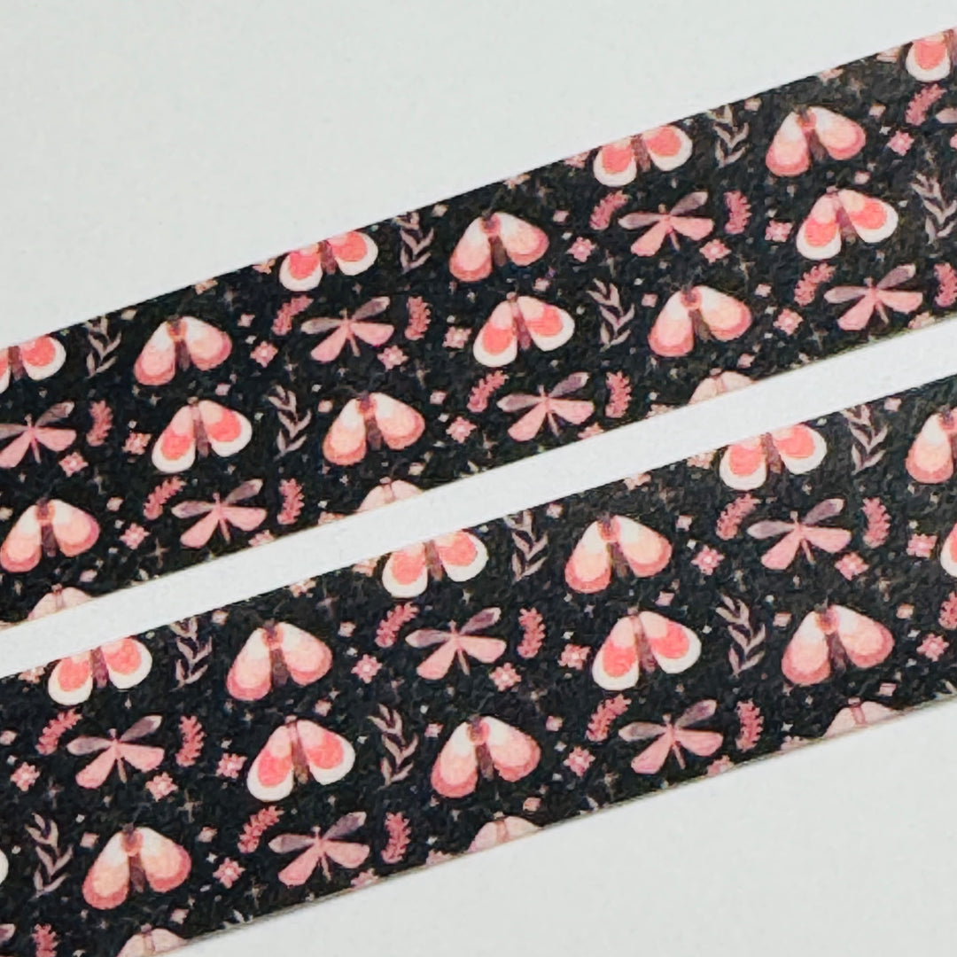 A WHISPER OF FLUTTERING MOTHS Fall Washi Tape ~ 1 Roll ~ 15mm x 10m (33 Feet)