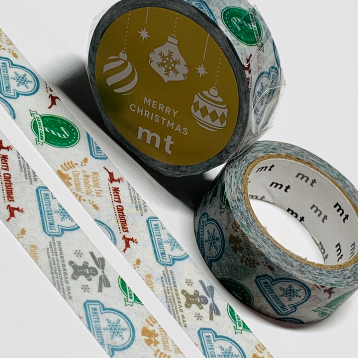 CHRISTMAS STICKER TYPOGRAPHY 2023 MT Washi Tape ~ 1 Roll ~ 15mm x 7m (23 Feet)