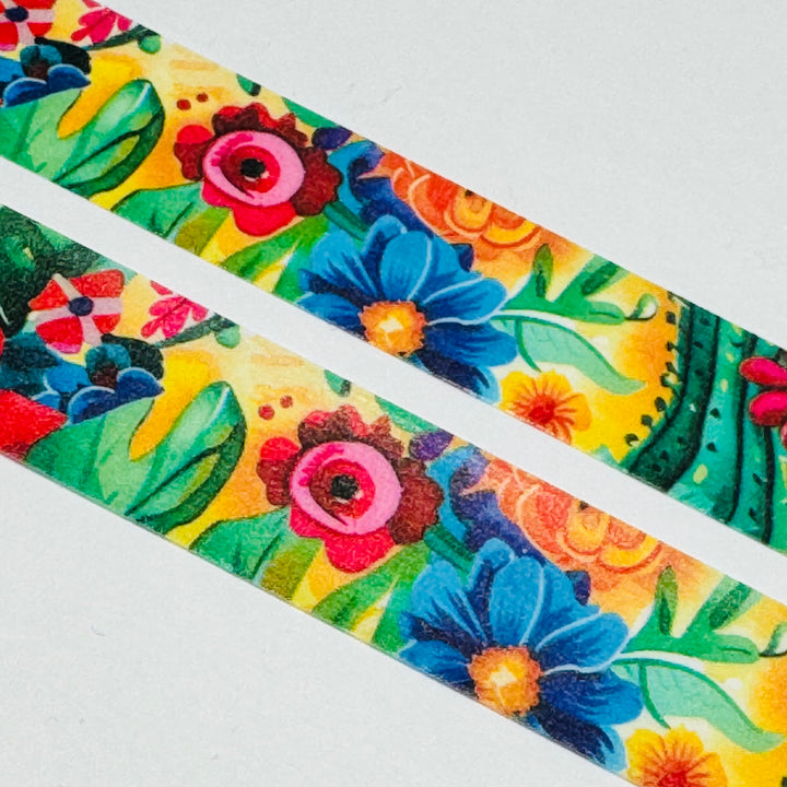 GORGEOUS BRIGHT & COLORFUL Flowers Washi Tape - 1 Roll - 15mm x 10m (33 Feet)