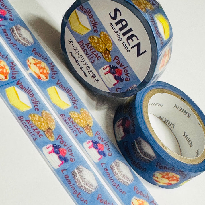 AUSTRALIAN SWEET DESSERTS Saien Masking Washi Tape - 1 Roll - 15mm x 7m (23 Feet)