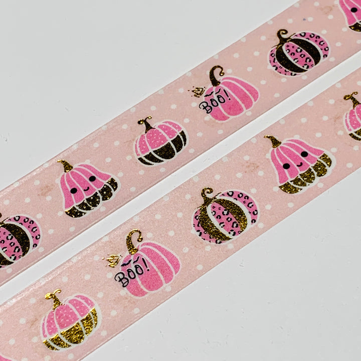 PRINCESS PUMPKINS & GOURDS With Gold Foil Halloween Washi Tape ~ 1 Roll ~ 15mm x 10m (33 Feet)