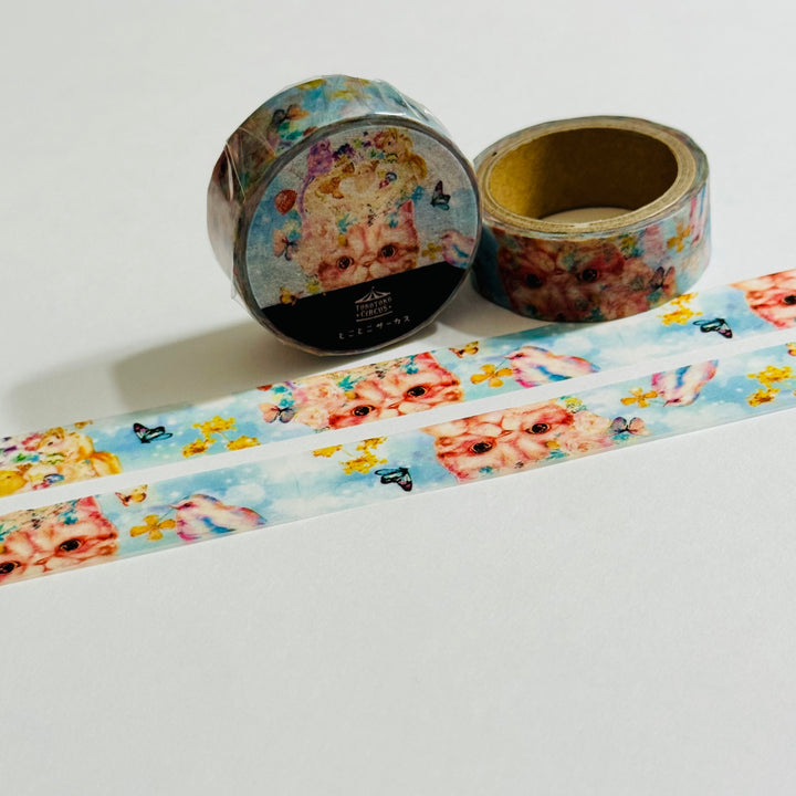 BIRDS TEASING The CATS Japanese Kitten Washi Tape ~ 1 Roll ~ 15mm x 5m (16 Feet)