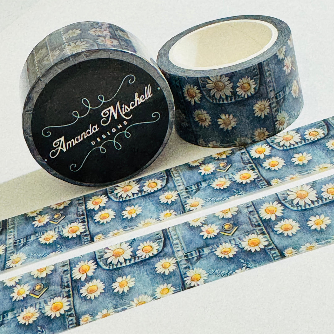 DENIM & DAISIES COUNTRY Girl Pockets Washi Tape - 1 Roll - 25mm x 10m (33 Feet)