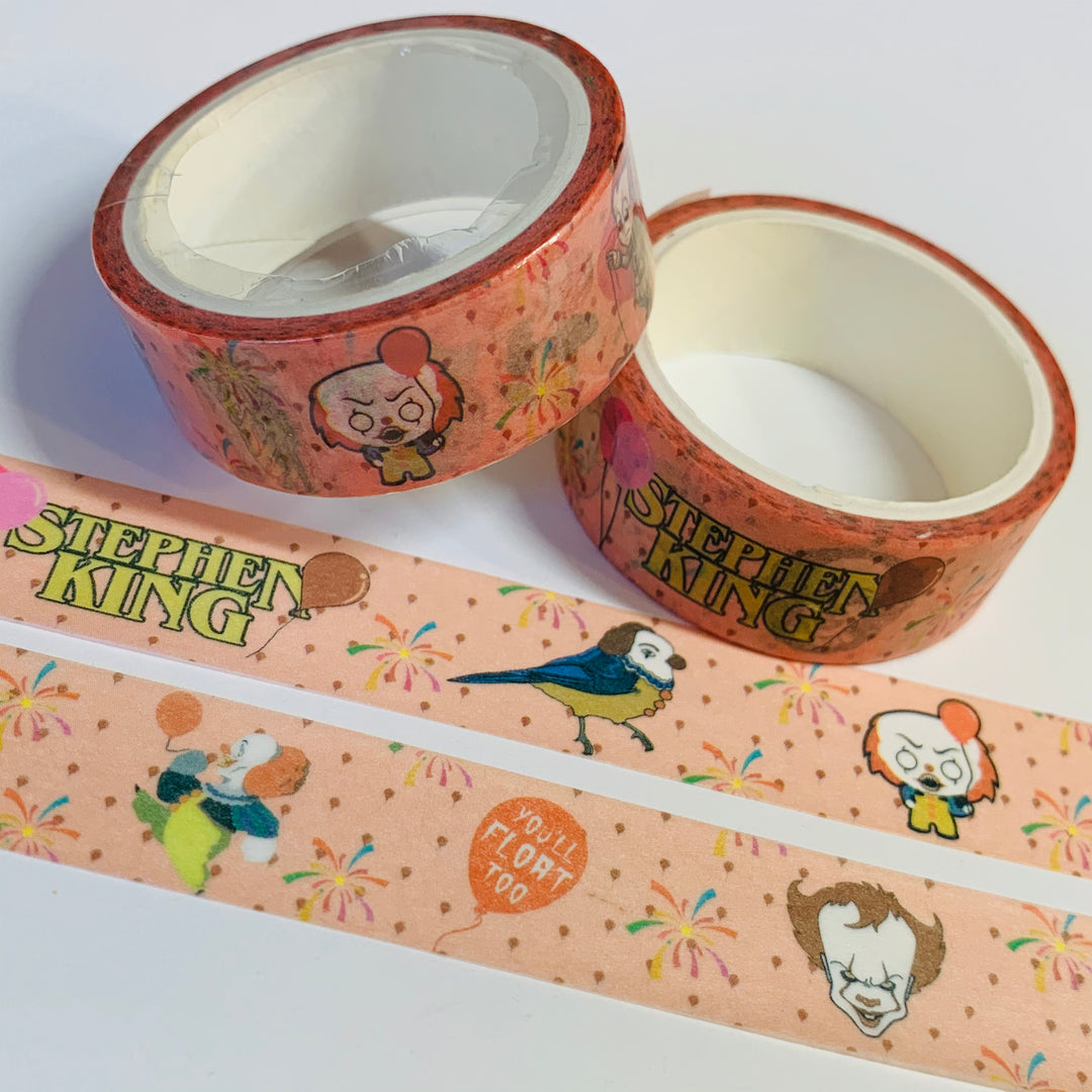 CREEPY CLOWN V2 HALLOWEEN Washi Tape ~ 1 Roll ~ 15mm x 5m (16 Feet)