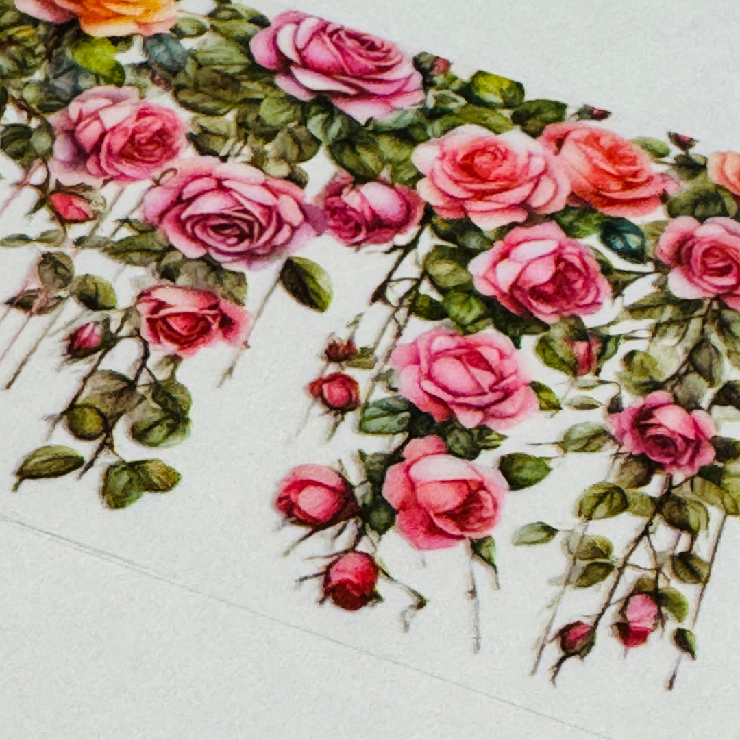 CLIMBING ROSES & VINES Pet Washi Tape ~ 1 Roll ~ 50mm x 2m (7 Feet)
