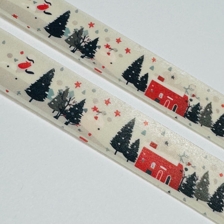 RETRO CHRISTMAS SCHOOLHOUSE Washi Tape ~ 1 Roll ~ 15mm x 10m (33 Feet)