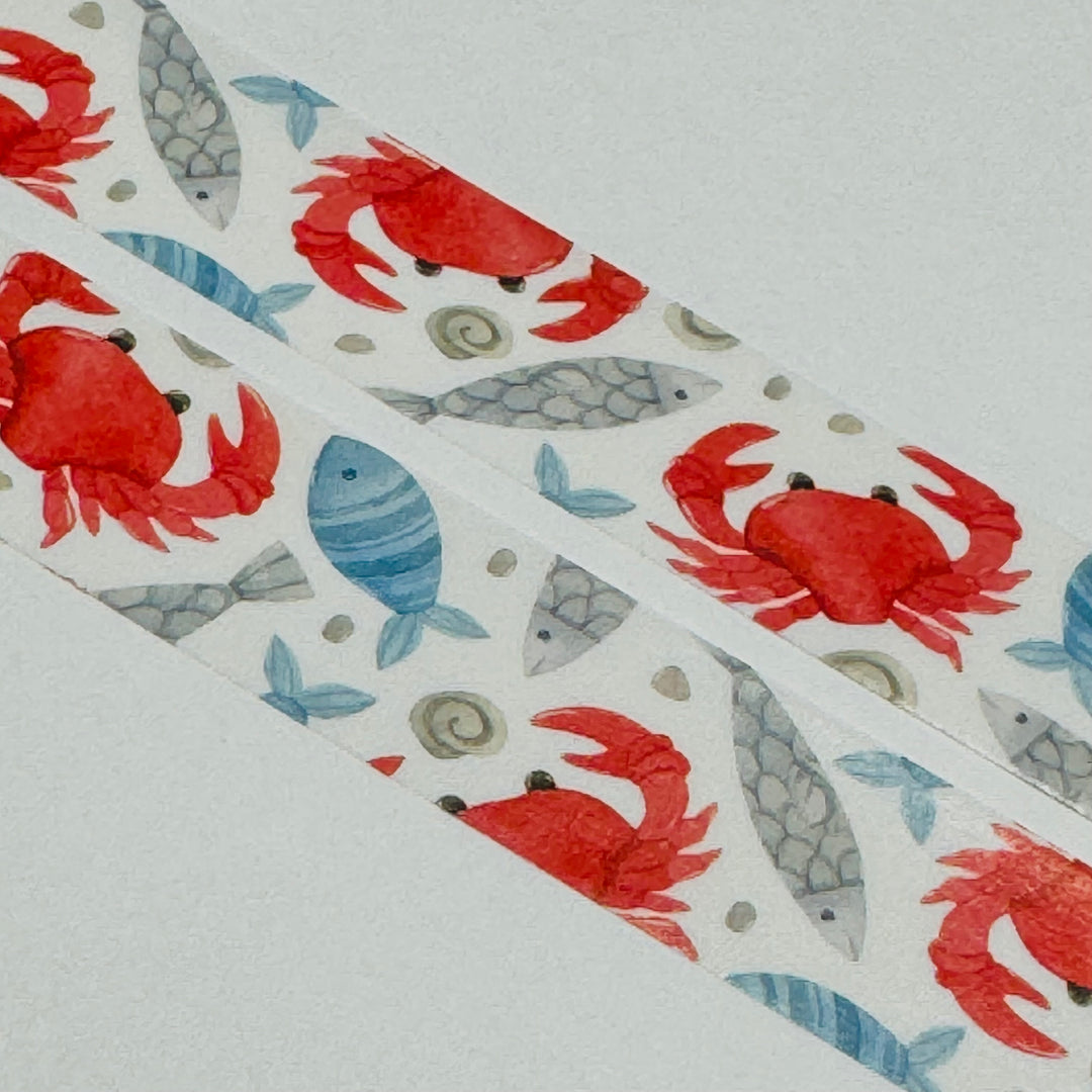 FEELING A BIT CRABBY Ocean Life Washi Tape ~ 1 Roll ~ 15mm x 10m (33 Feet)