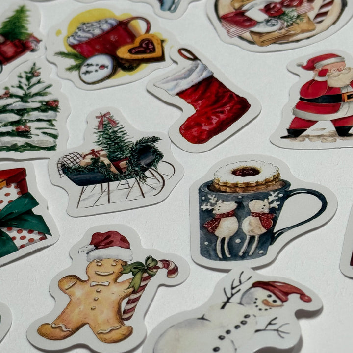 WARM & COZY CHRISTMAS Peelable Stickers  ~ 46 Pieces ~ Approximately 38mm