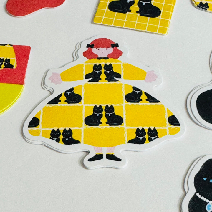 KITTENS DRESS FORM Floral World Craft Peelable Sticker Flakes  ~ 30 Pieces ~ 10 Designs (3 of Each Design)