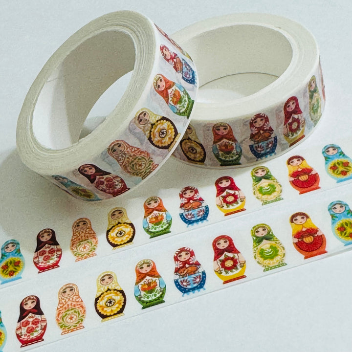 NESTING RUSSIAN DOLLS Various Designs Washi Tape ~ 1 Roll ~ 15mm x 10m (33 Feet)