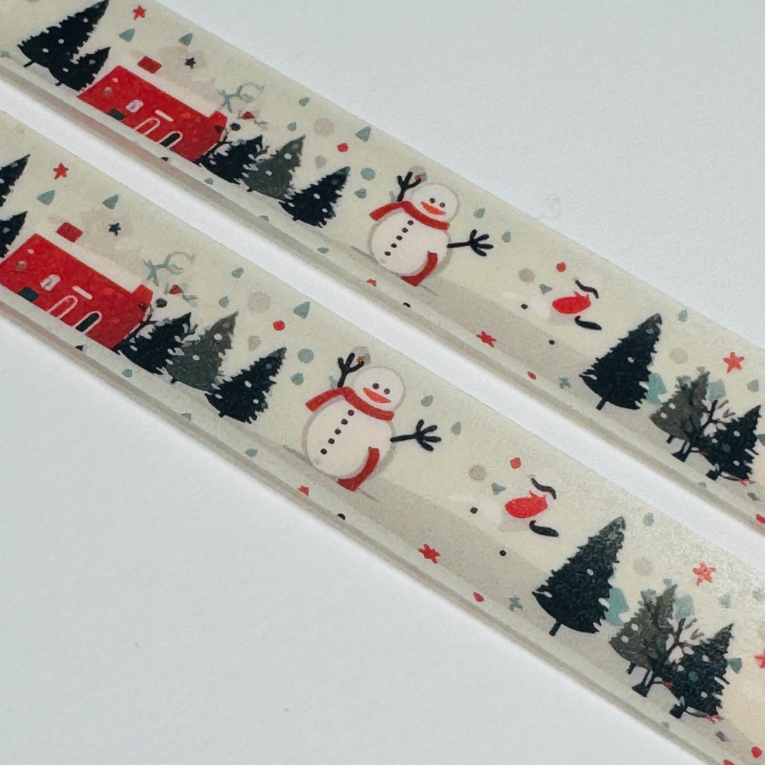 RETRO CHRISTMAS SCHOOLHOUSE Washi Tape ~ 1 Roll ~ 15mm x 10m (33 Feet)