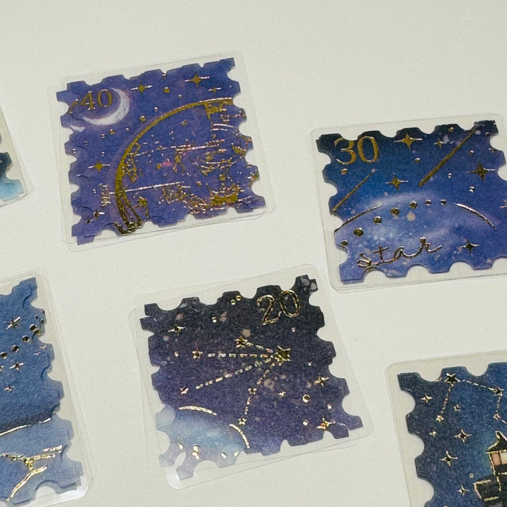 CELESTIAL NIGHT SKY BGM Gold Foil Sticker Pack ~ 45 Pieces