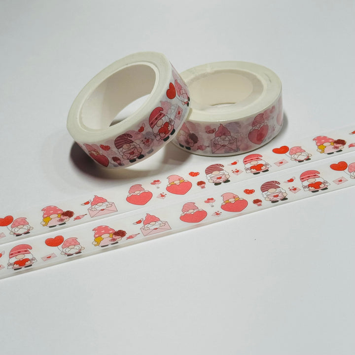 HOMIES And GNOMIES VALENTINE Gnome Washi Tape ~ 1 Roll ~ 15mm x 10m (33 Feet)