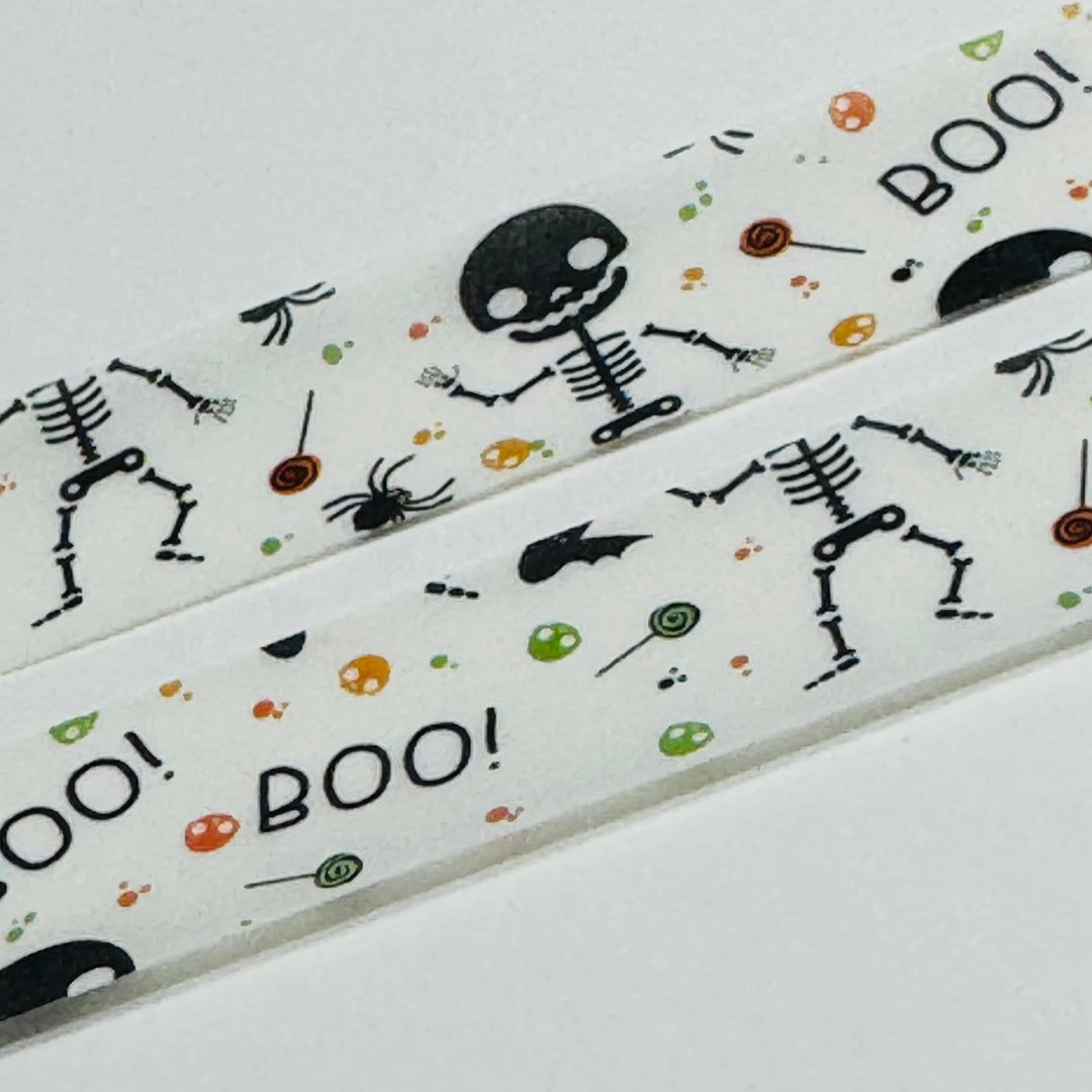 TRICK Or TREATING SKELETON Halloween Washi Tape ~ 1 Roll ~ 15mm x 10m (33 Feet)
