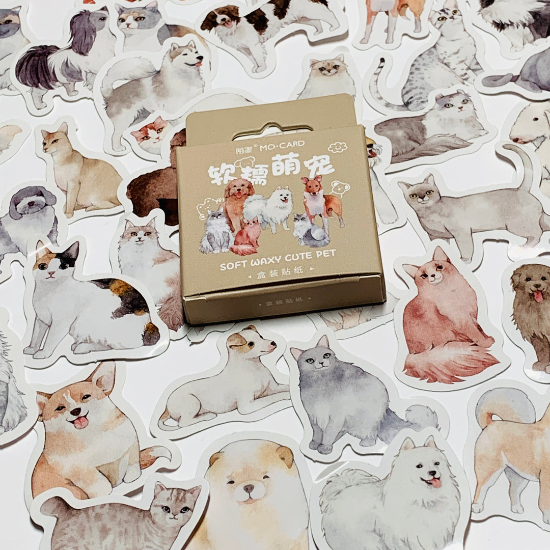 CATS & DOGS Peelable Stickers ~ 45 Pieces ~ 38mm Each