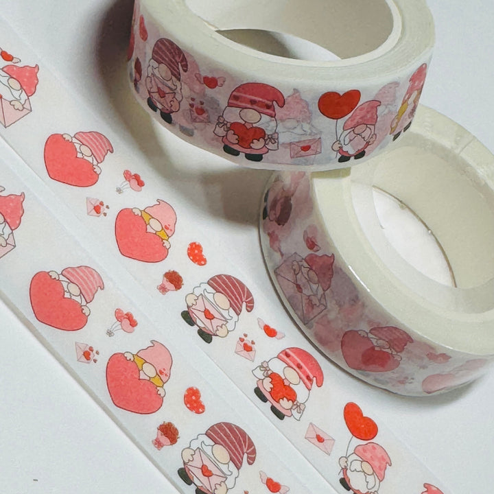 HOMIES And GNOMIES VALENTINE Gnome Washi Tape ~ 1 Roll ~ 15mm x 10m (33 Feet)