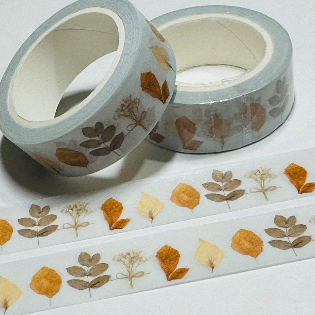 NATURE'S BEAUTY AUTUMN LEAVES VARIETIES Washi Tape ~ 1 Roll ~ 15mm x 10m (33 Feet)