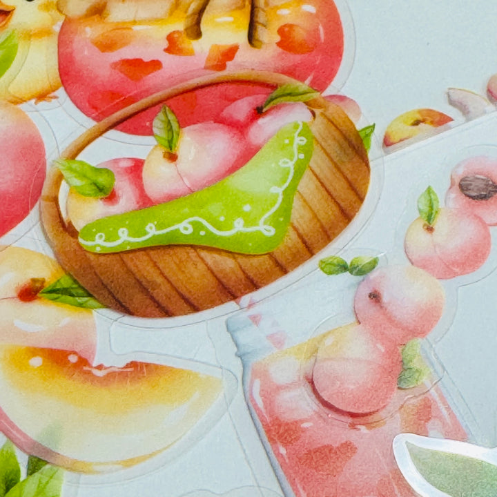 JUICY PEACHES FOX & BUNNY FAVORITES Peelable PET Stickers  ~ 40 Pieces ~ Each Sticker is 25-45mm