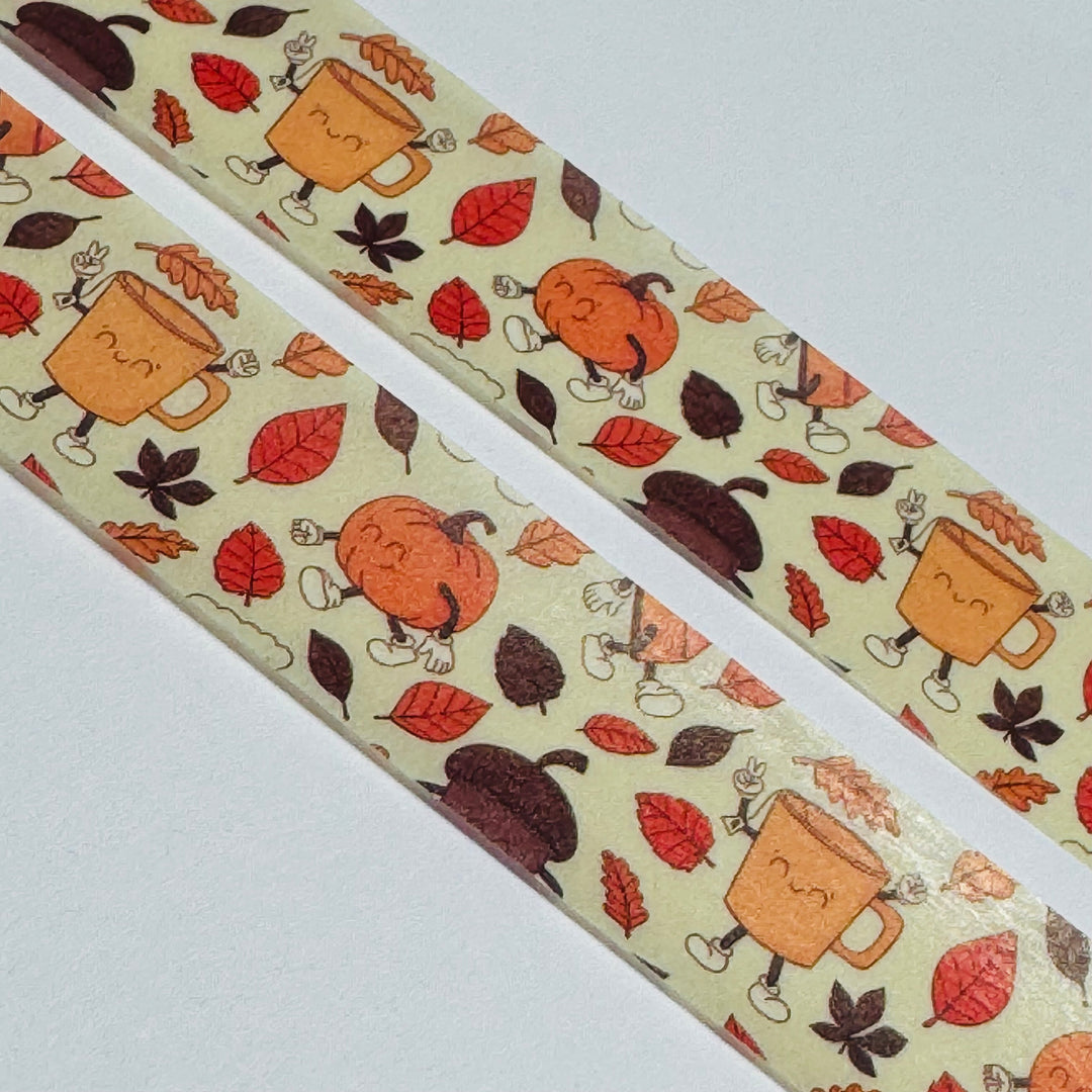 KAWAII PUMPKIN SPICE EVERYTHING Washi Tape ~ 1 Roll ~ 15mm x 10m (33 Feet)