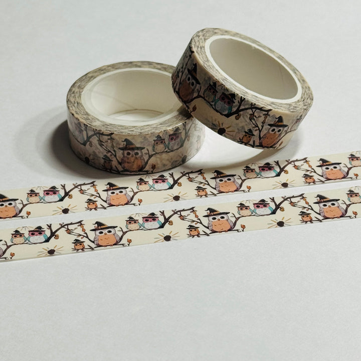 WITCH OWLS PERCHED On HALLOWEEN NIGHT Washi Tape ~ 1 Roll ~ 15mm x 10m (33 Feet)