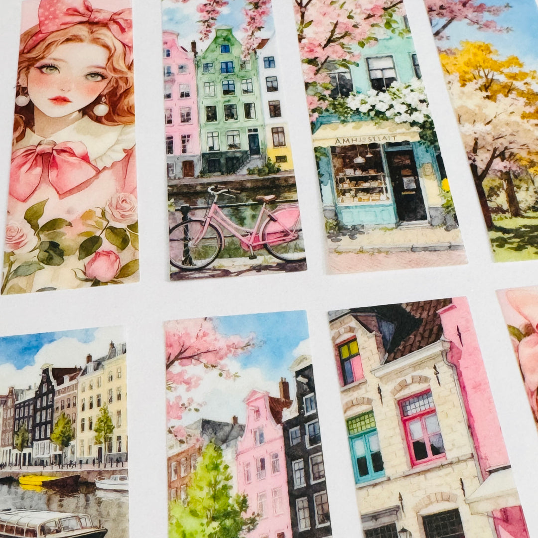 SPRING FLING GIRL In The City Ephemera Sticker Pack ~ 25 Pieces ~ 30mm x 95mm